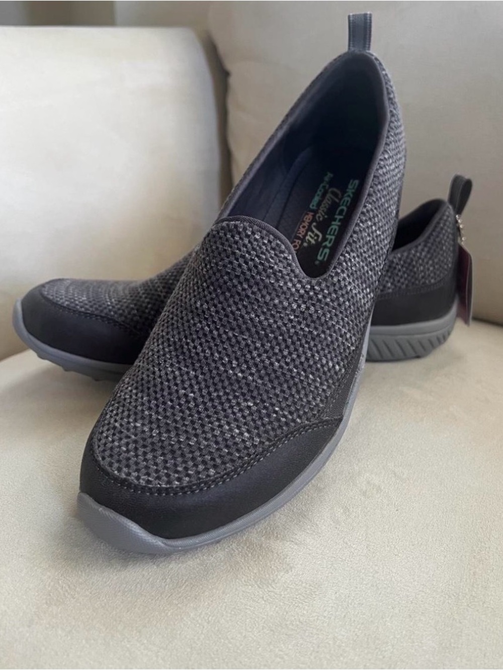 Skechers Women’s Black Slip-On Knit Loafers